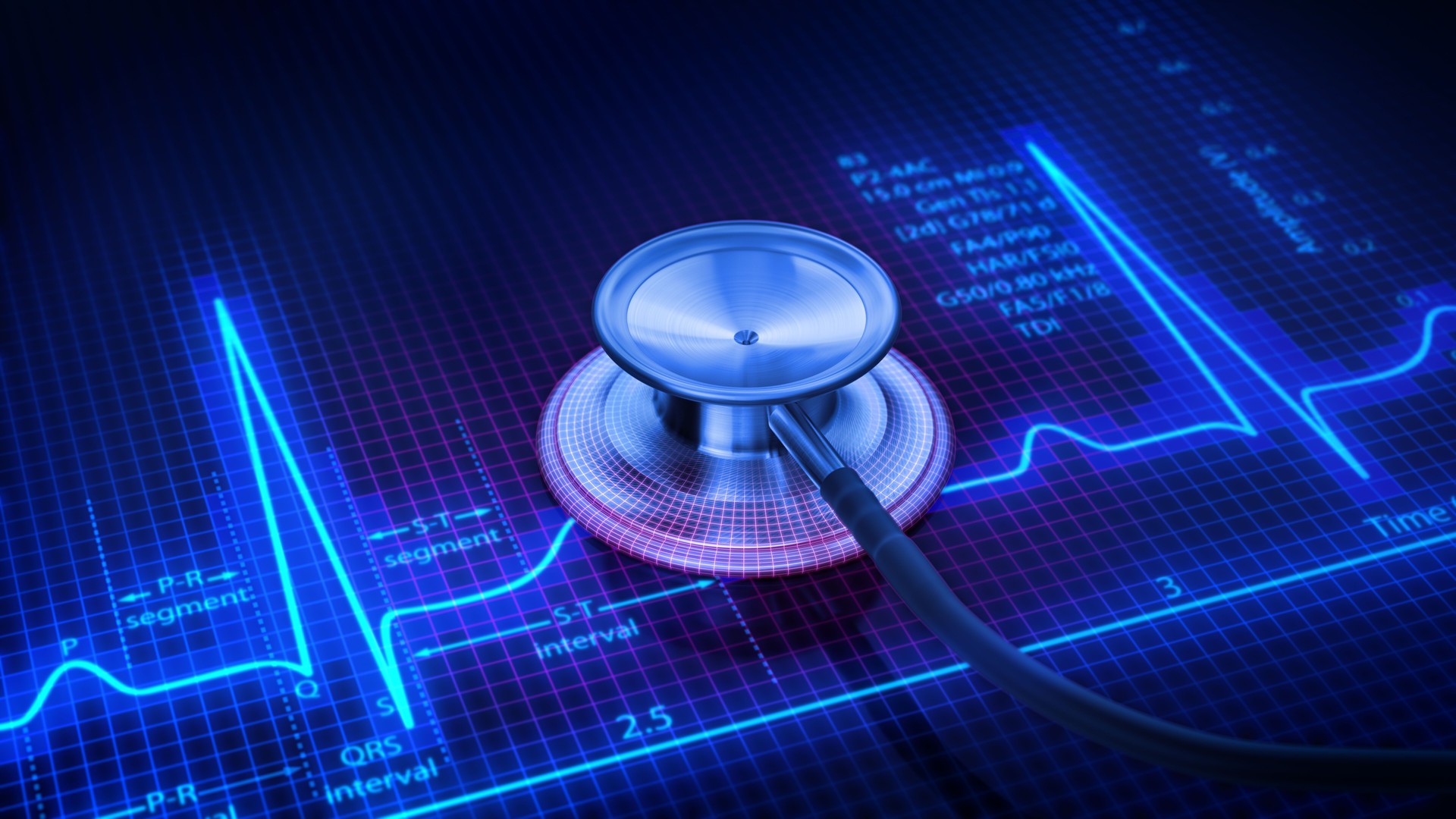 Pulse trace and Stethoscope